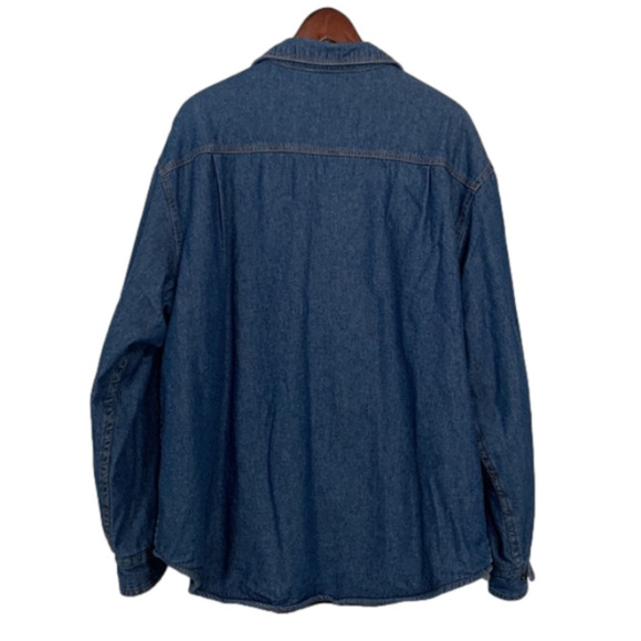 Roughshod Lined Trucker Denim Jean Shacket Jacket Size 46 Medium Blue Wash - Picture 2 of 12